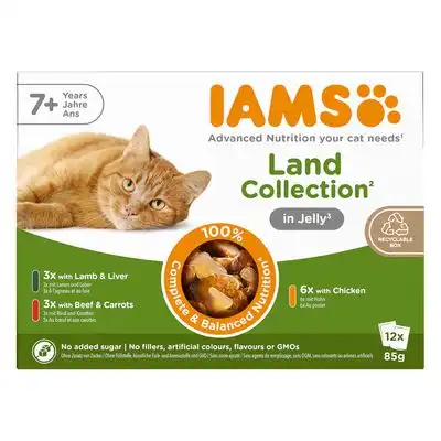 IAMS Advanced Nutrition Senior 7+ Land Collection en gelatina - 12 x 85 g (3 variedades) - IAMS - Comparador de precios