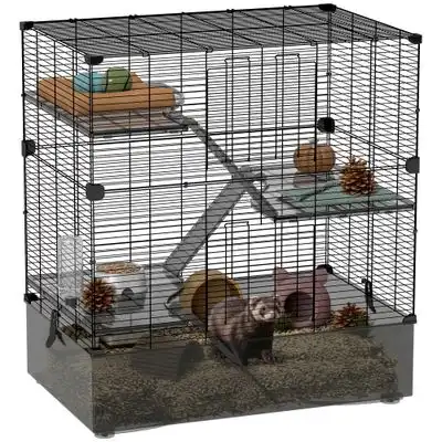PawHut Jaula para Animale 73x47x80 cm Negro - 1 Article - PawHut - Comparador de precios