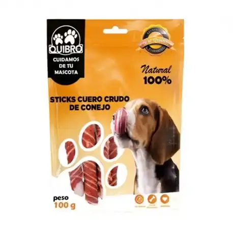 Quibro Stick Cuero Crudo de Conejo Snack Natural para Perros, 1 x 100 gr - QuibroPets - Comparador de precios