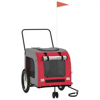 Remolque De Bicicleta Mascotas Hierro Tela Oxford Rojo Gris Vidaxl - VIDAXL - Comparador de precios