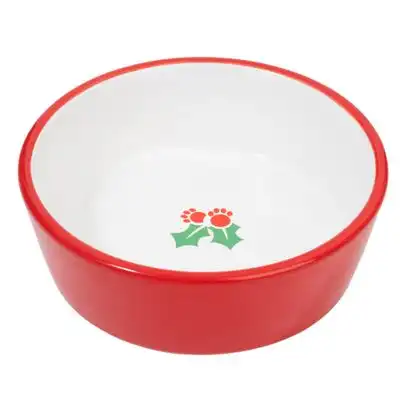 Comedero Exclusive X-mas, rojo / blanco para perros - 500 ml, Diám 15 cm - zooplus Exclusive - Comparador de precios