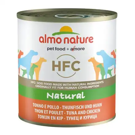 Comida húmeda para perros adultos pequeños, medianos y grandes Almo Nature HFC Natural pollo y atún 290 gr