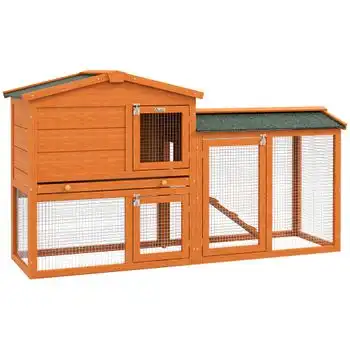 Conejera De Madera De Abeto 150x45x85 Cm-pawhut. Natural - PawHut - Comparador de precios