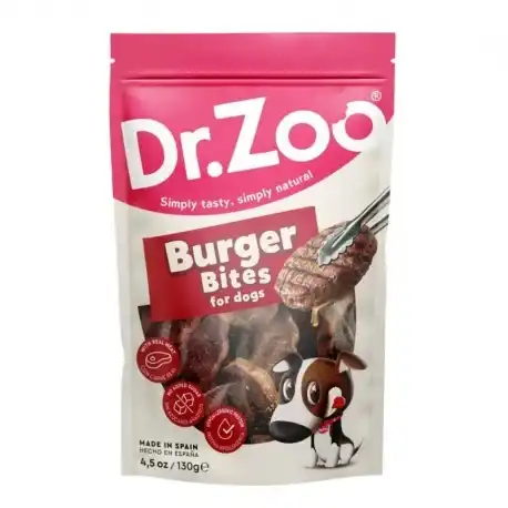 Dr.Zoo Burger Bites Snack para Perros con Carne, 1 x 130 gr - Dr. Zoo - Comparador de precios