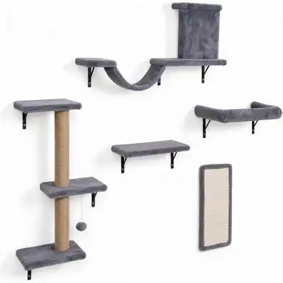 GIANTEX Juego de Pared de Escalada para Gatos de Interior con Casita Percha - 1 Árbol - Giantex - Comparador de precios