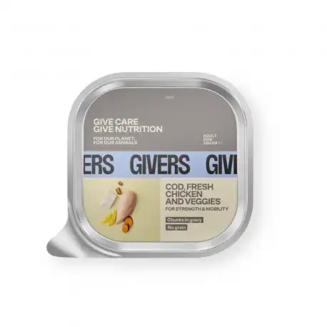 Givers Comida Húmeda Natural Para Perros con Bacalao, Pollo y Vegetales, 1 x 150 gr - Givers - Comparador de precios