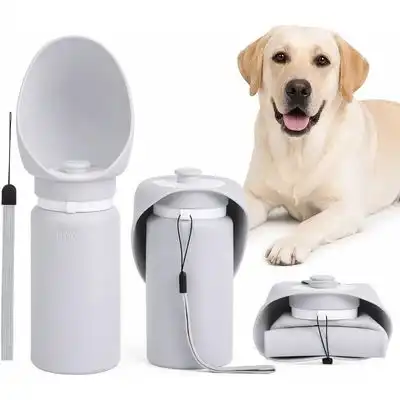 HausPets Botella agua plegable silicona perros, 550 ml, BPA, prueba fugas - Gris - HausPets - Comparador de precios