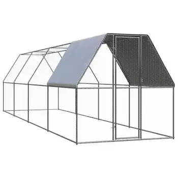 Jaula Gallinero De Acero Galvanizado 2x8x2 M