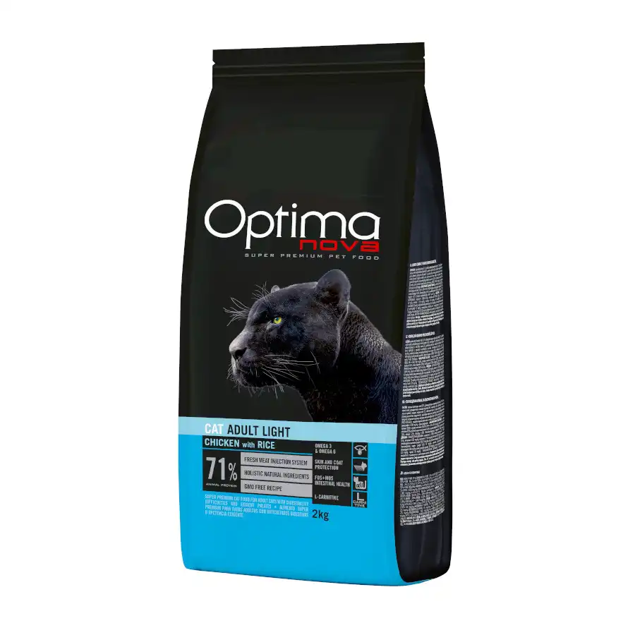 Optimanova Optima Nova Light Pollo y Arroz pienso para gatos - 2 kg - Optimanova - Comparador de precios