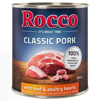 Rocco Classic Pork 6 x 800 g - Cerdo con vacuno y corazones de ave - Rocco - Comparador de precios
