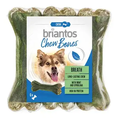 Briantos Chew Bones Breath huesos con menta y espirulina - 6 x 12 cm (330 g) - briantos - Comparador de precios