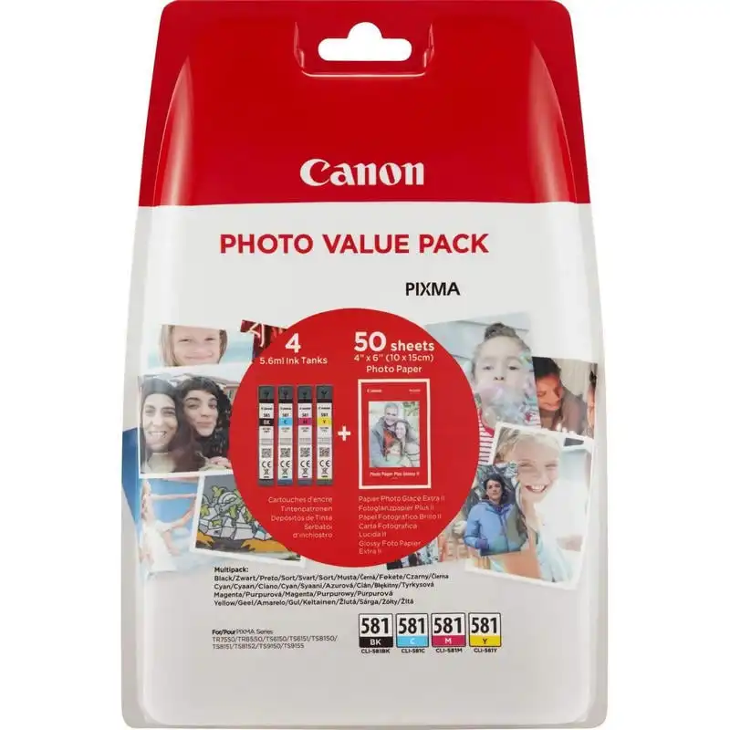 Canon CLI-581 Multipack Cartucho Original Negro/Cian/Magenta/Amarillo