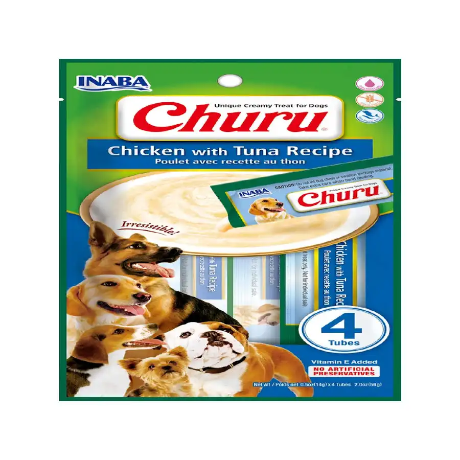 Churu Snack Cremoso Receta de Pollo con Atún para perros – Multipack 12 - Churu - Comparador de precios