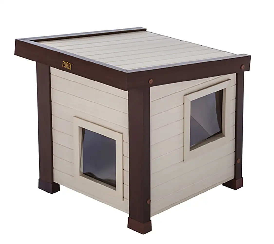 FINCA CASAREJO Casa Noa marrón - Caseta de Interior/Exterior para Gatos - 48,8 cm x 56 cm x 52,3 cm - Finca Casarejo - Comparador de precios
