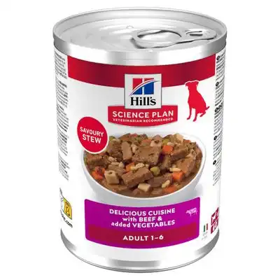 Hill's Science Plan Adult Estofado con vacuno y verduras lata para perros - 363 g - Hills - Comparador de precios