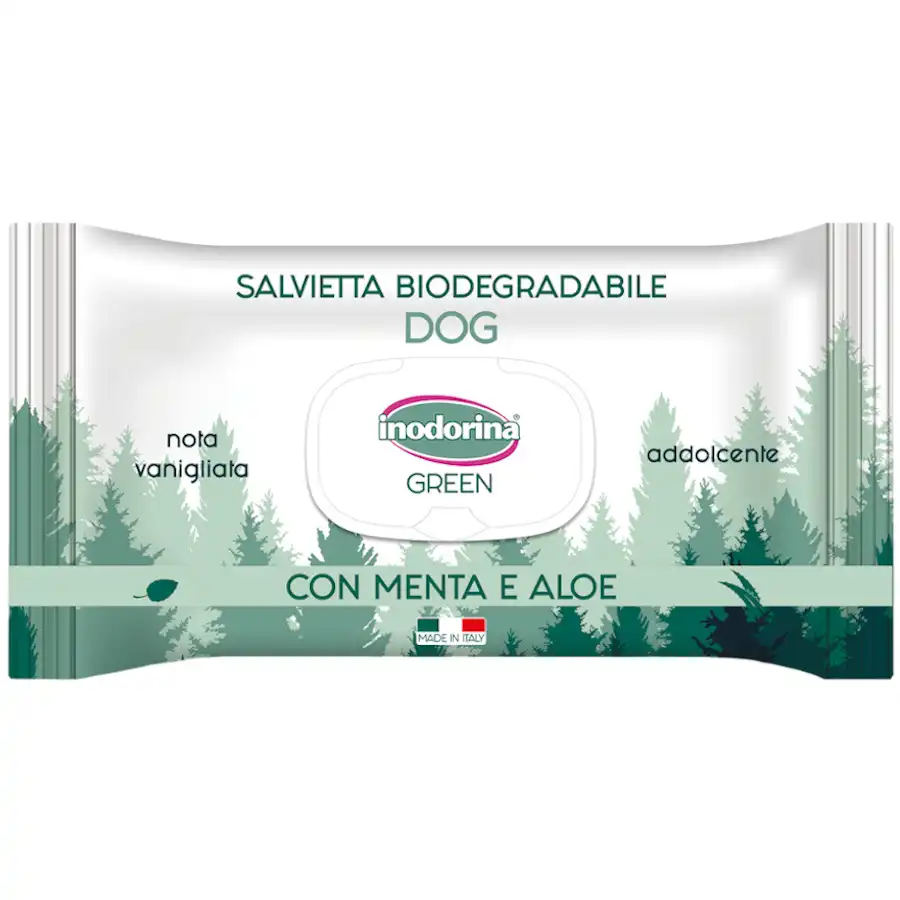 Inodorina Menta y Aloe Toallitas Húmedas para perros