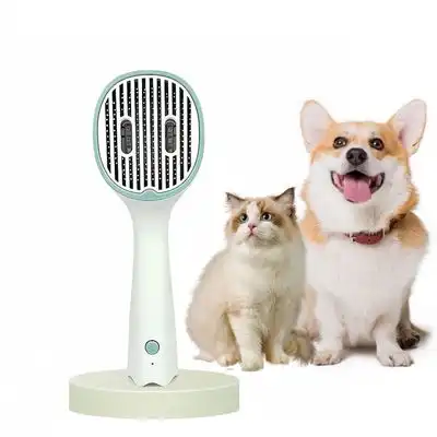 IntiMeg Cepillo eléctrico autolimpiante para perros y gatos - verde claro - IntiMeg - Comparador de precios