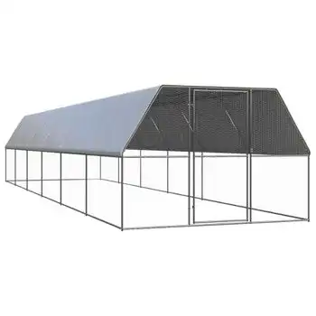 Jaula Gallinero De Acero Galvanizado 3x12x2 M Vidaxl