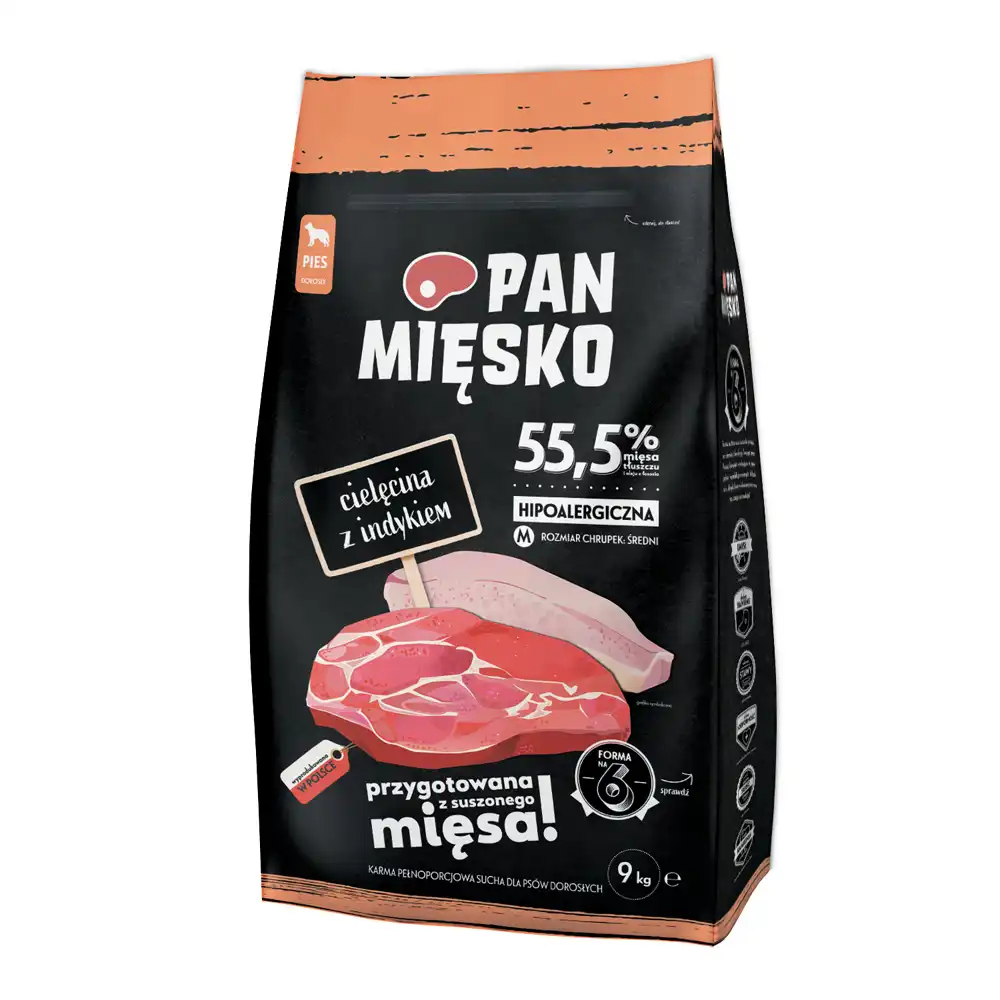 Pan Mięsko Medium ternera con pavo - 9 kg