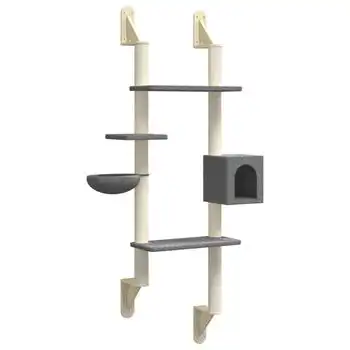 vidaXL Árbol rascador para gatos de pared gris oscuro 180 cm - VIDAXL - Comparador de precios
