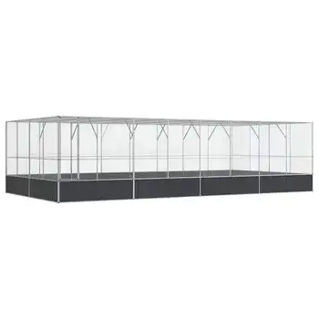 vidaXL Pajarera con extensión de acero color plateado 832x414x212 cm - VIDAXL - Comparador de precios