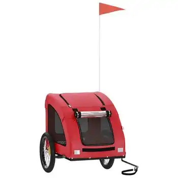 VidaXL Remolque de bicicleta mascotas hierro tela Oxford rojo - VIDAXL - Comparador de precios