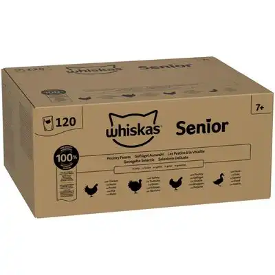 Whiskas Senior bolsitas 120 x 85 g - Selección de aves de corral en gelatina - Whiskas - Comparador de precios