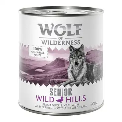 Wolf of Wilderness Senior 6 x 800 g - Wild Hills, con pato y ternera - Wolf of Wilderness - Comparador de precios