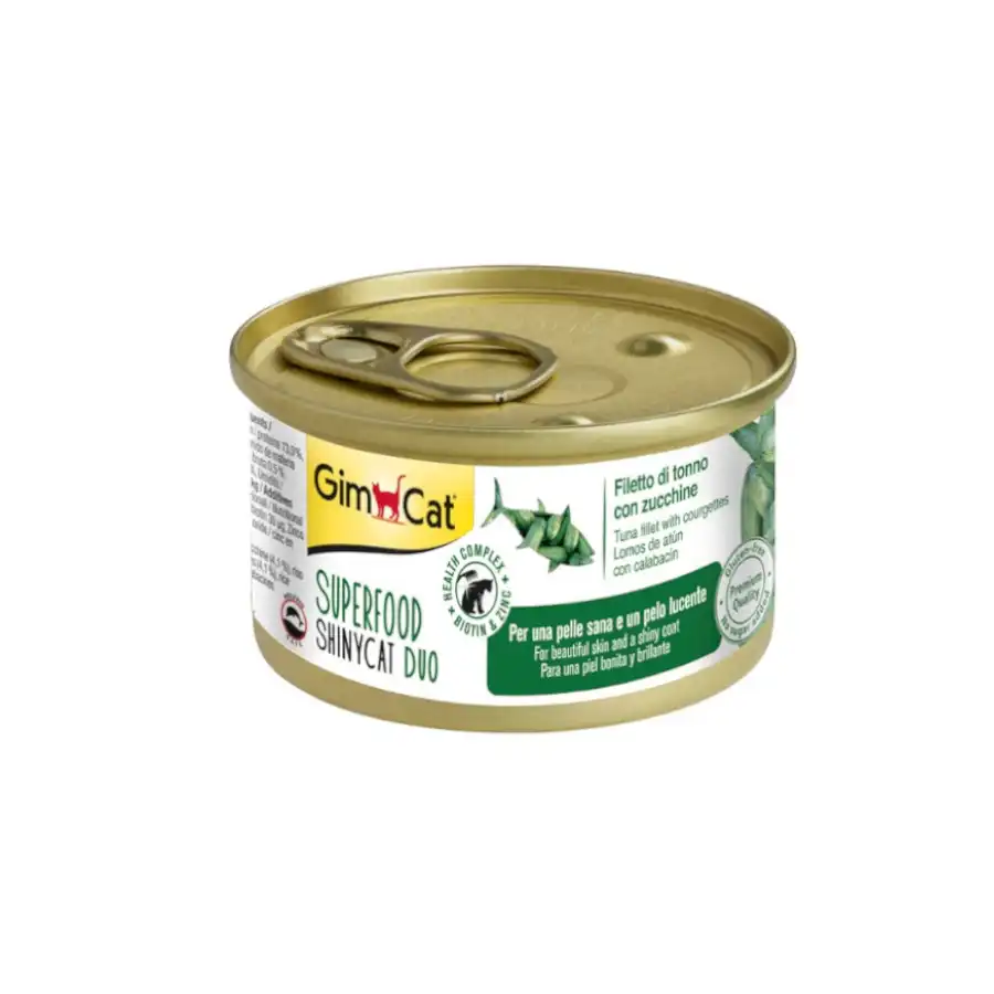 Gimcat Superfood Shinycat Duo Atún y Calabacín 70 gr.