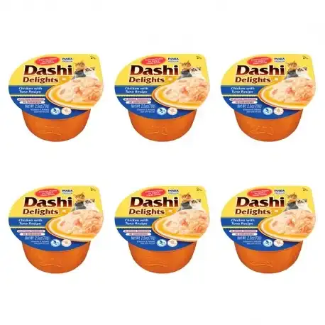 Churu Dashi Delights Comida Húmeda en Caldo con Pollo y Atún, 6x70 gr - Churu - Comparador de precios