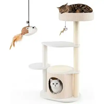 GIANTEX 105 cm Árbol Rascador para Gatos Multinivel con Casita - 1 Árbol - Giantex - Comparador de precios