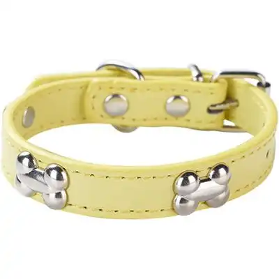 HausPets Collar acolchado de piel sintética para perro, amarillo, pequeño - Artículo 1 - HausPets - Comparador de precios