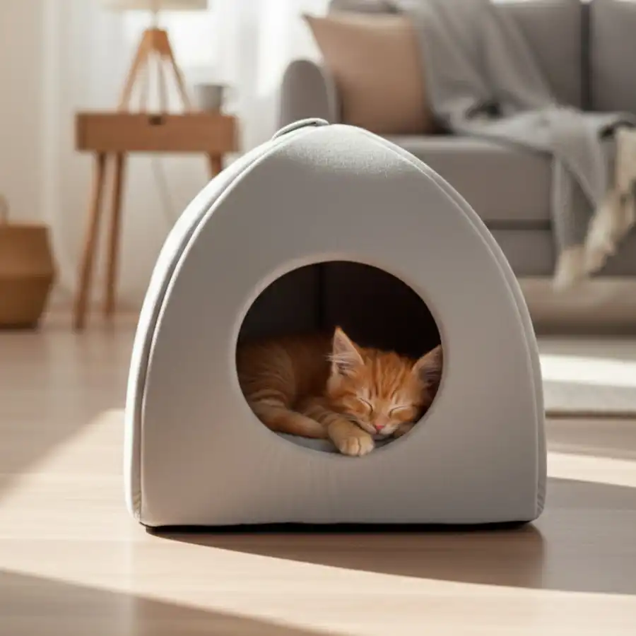 Leeby Cama Iglu Gris para gatos - 40 x 40 x 40 cm - Leeby - Comparador de precios