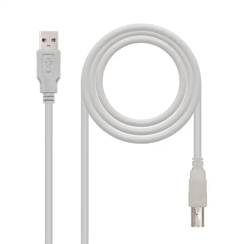 Nanocable Cable Impresora USB 2.0 Tipo A/B Macho/Macho 1.8m Beige