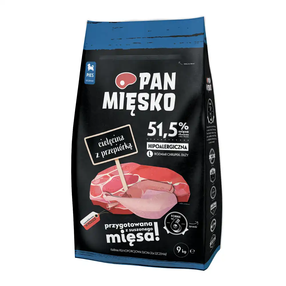 Pan Mięsko Large Puppy ternera con codorniz - 9 kg