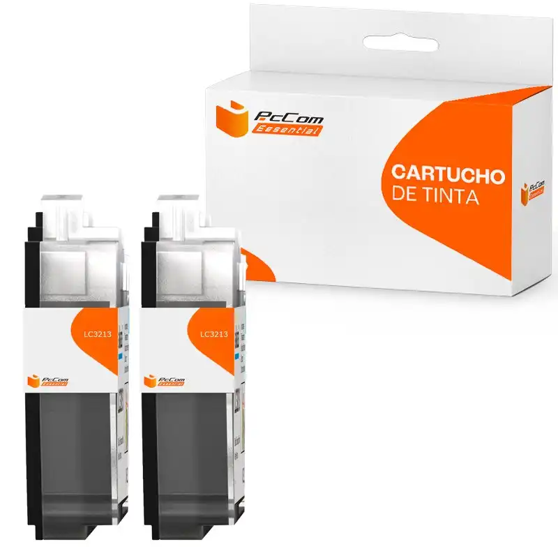 Pccom Essential Cartucho Tinta Compatible con Brother LC3213/LC3211 Negro Pack 2