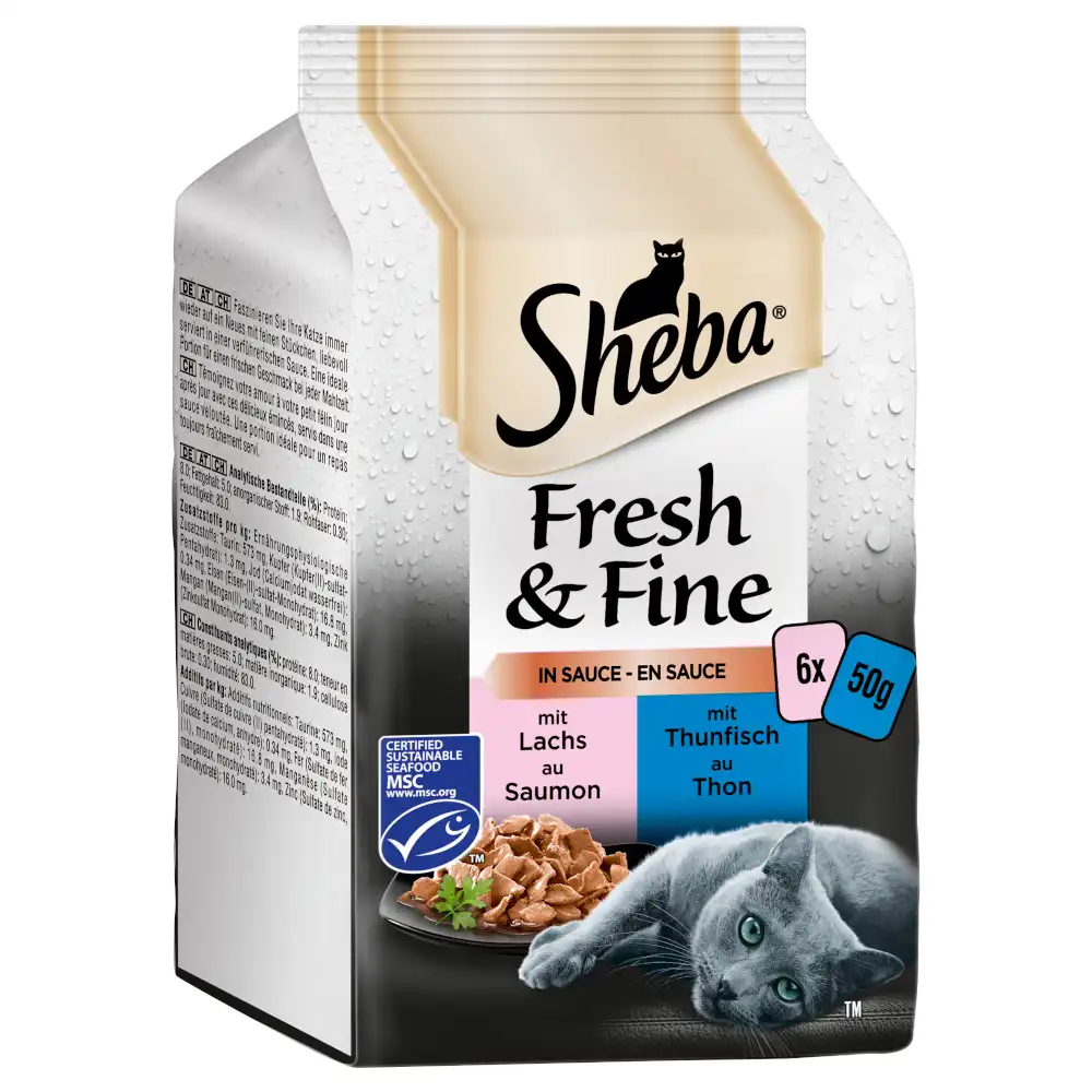Sheba 6 x 50 g comida húmeda para gatos: ¡15 % de descuento! - Fresh & Fine: variedades de pescado en salsa