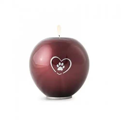 Urna Cristal Esfera Corazón color Burdeos - Ánima - Comparador de precios
