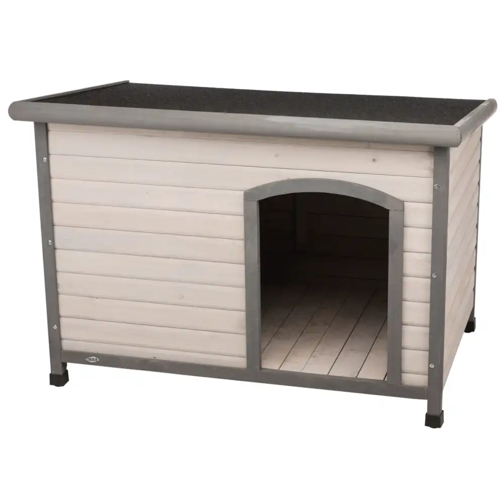 Caseta de madera Trixie Natura de techo plano - L: gris: 116 x 82 x 79 cm (L x An x Al)