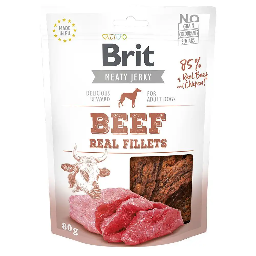 Filetes de vacuno Brit Jerky - 3 x 80 g