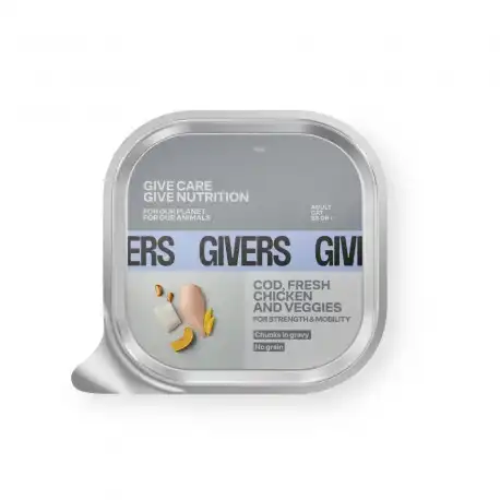 Givers Comida Húmeda Natural Para Gatos con Bacalao, Pollo y Vegetales, 1 x 85 gr - Givers - Comparador de precios