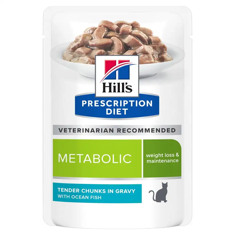 Hill's Metabolic Prescription Diet con pescado de mar sobres para gatos - 12 x 85 g