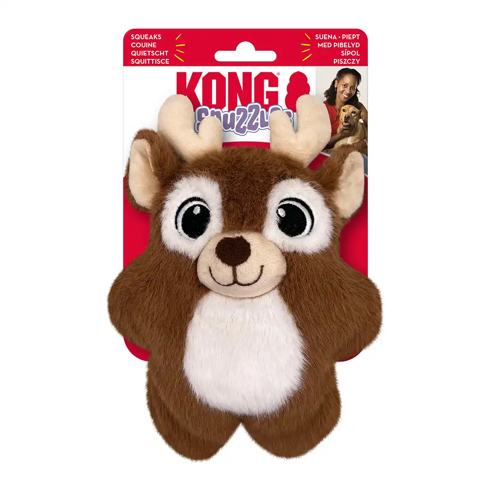 KONG Holiday Snuzzles reno de juguete para perros - Tamaño S: 19 x 14 cm  (L x An)