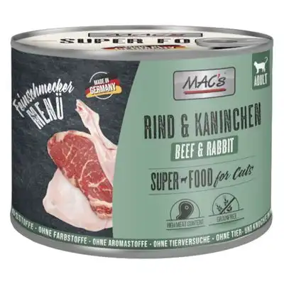 MAC's Cat Feinschmecker 6 x 200 g - Vacuno y conejo - MACs - Comparador de precios
