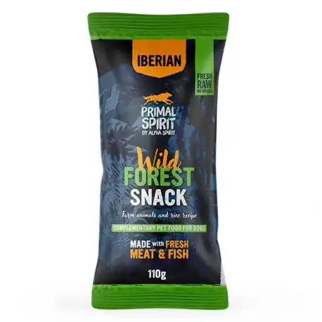 Primal Spirit Wild Forest Snack para Perros con Cerdo y Pavo, 1 x 110 gr - Primal Spirit - Comparador de precios