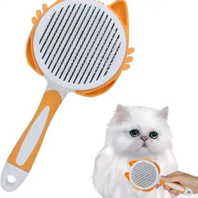 ZooVenture Cepillo autolimpiante - Diseño de 135°, limpieza rápida - Naranja - Cara de gato - Zooventure - Comparador de precios