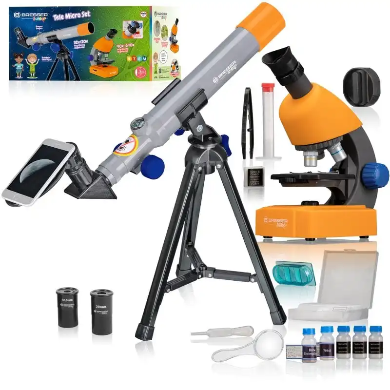 Bresser Junior National Geographic Set de Telescopio/Microscopio 40x640