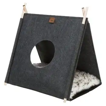 Cueva Para Gatos Elfie Fieltro Gris Antracita 46x52x50 Cm Trixie