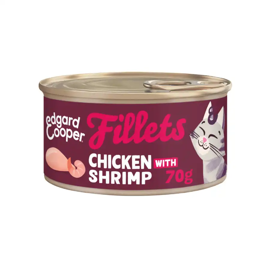 Edgard & Cooper Filetes de pollo y gambas en Caldo lata para gatos 70 g - Edgard & Cooper - Comparador de precios