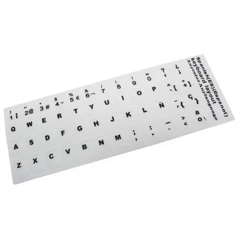 Etiquetas Adhesivas Blancas para Convertir Teclado en Idioma Castellano